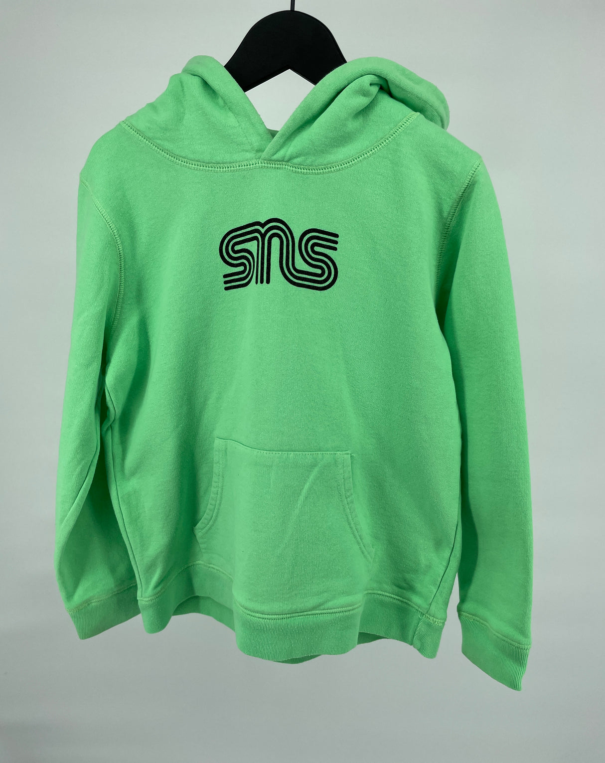 Hoodie Fluor Groen met Logo  Maat 140 / 146