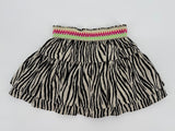 Rokje Zwart Beige Zebra Print Maat 110 / 116