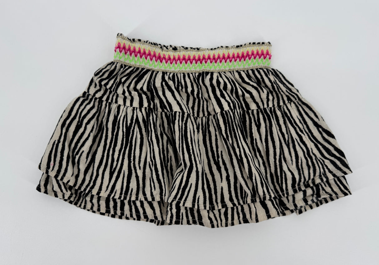 Rokje Zwart Beige Zebra Print Maat 110 / 116
