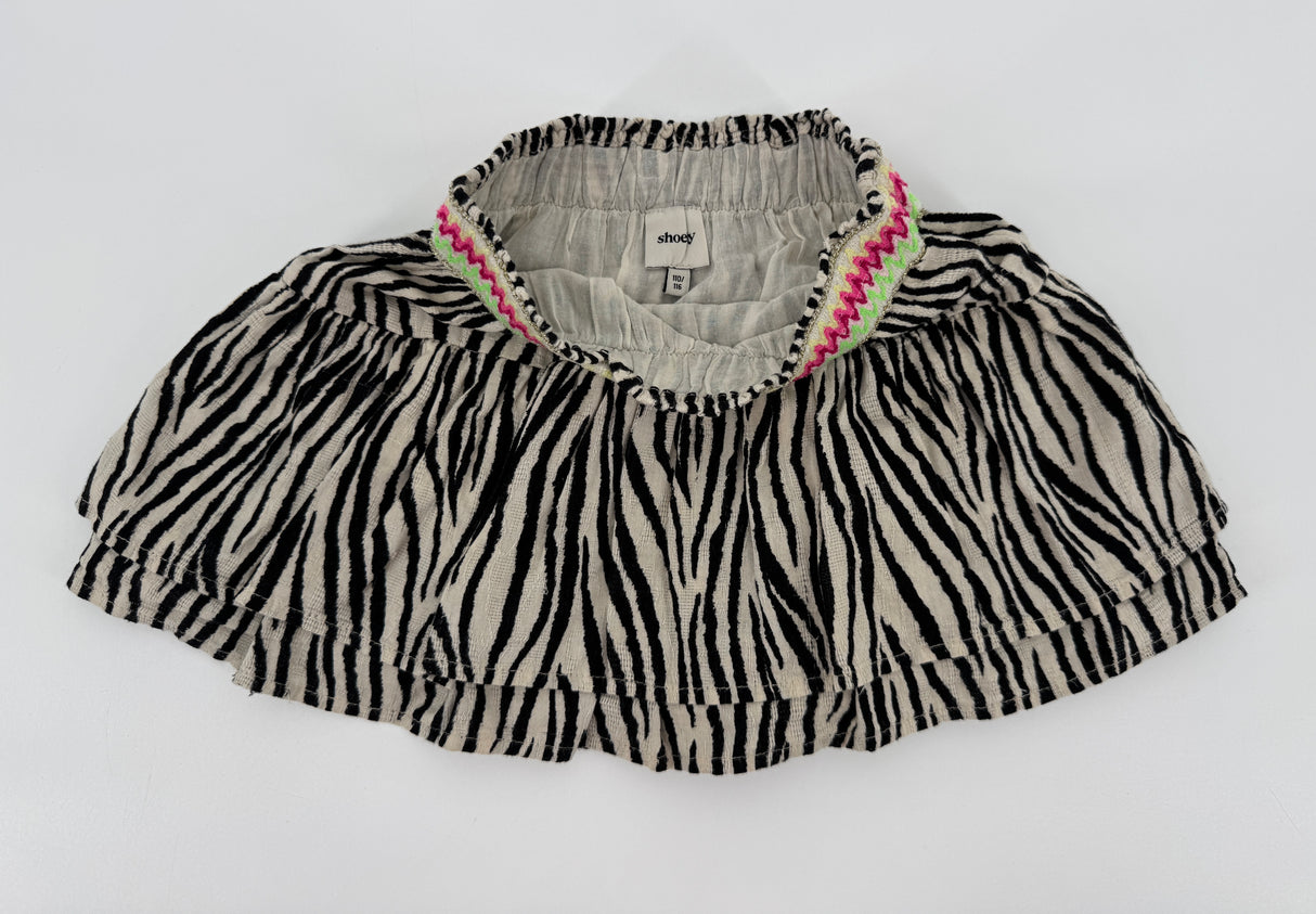 Rokje Zwart Beige Zebra Print Maat 110 / 116