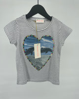 T-shirt Wit Gestreept Dolfijnen Maat 98 / 104