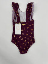 Badpak Bordeaux Rood Bessen Print UPF 50+ Maat 92