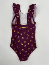 Badpak Bordeaux Rood Bessen Print UPF 50+ Maat 92