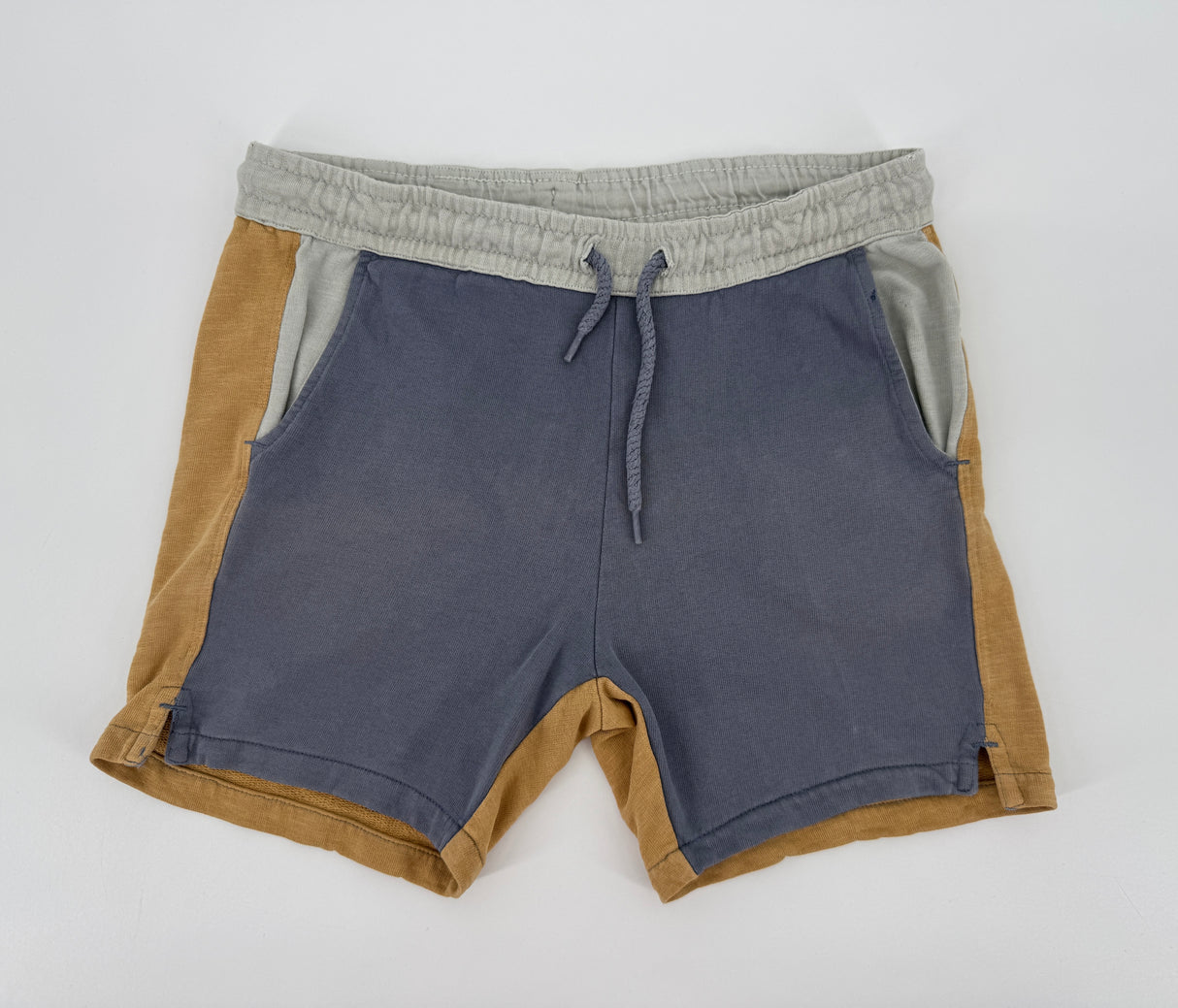 Korte Broek Blauw Bruin Color Block Maat 128