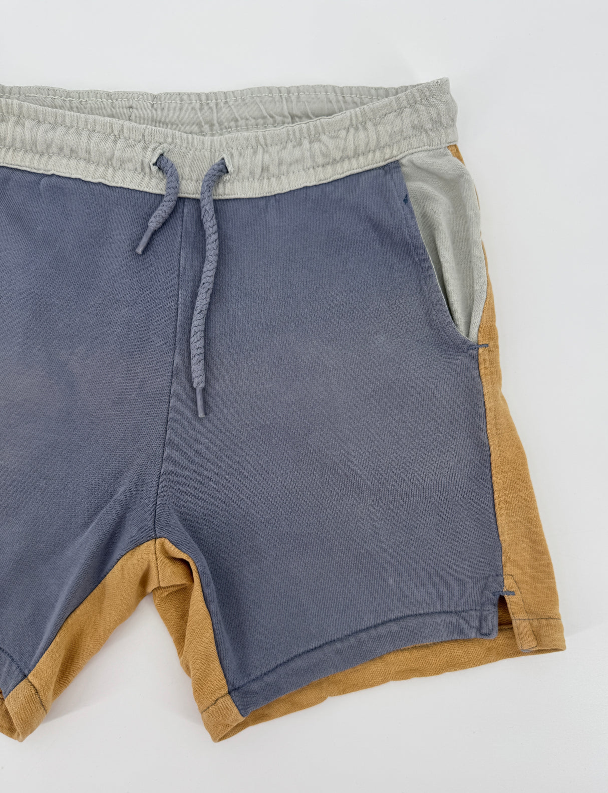 Korte Broek Blauw Bruin Color Block Maat 128