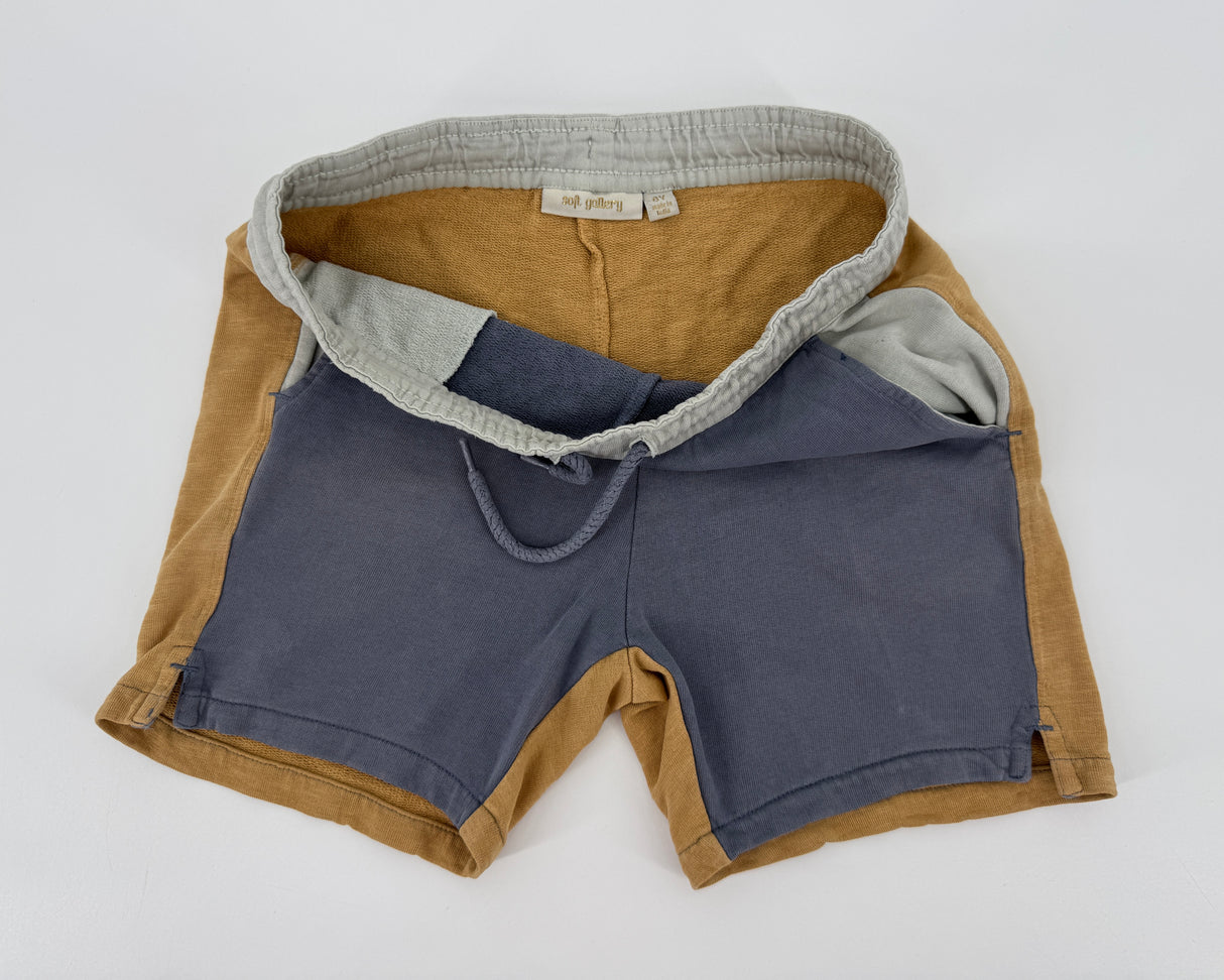 Korte Broek Blauw Bruin Color Block Maat 128