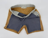 Korte Broek Blauw Bruin Color Block Maat 128