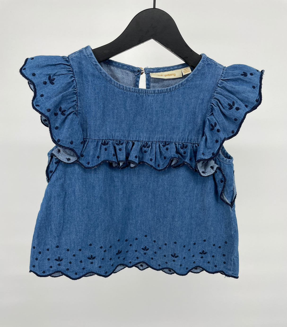 Top Blauw Denim Roesjes Maat 104