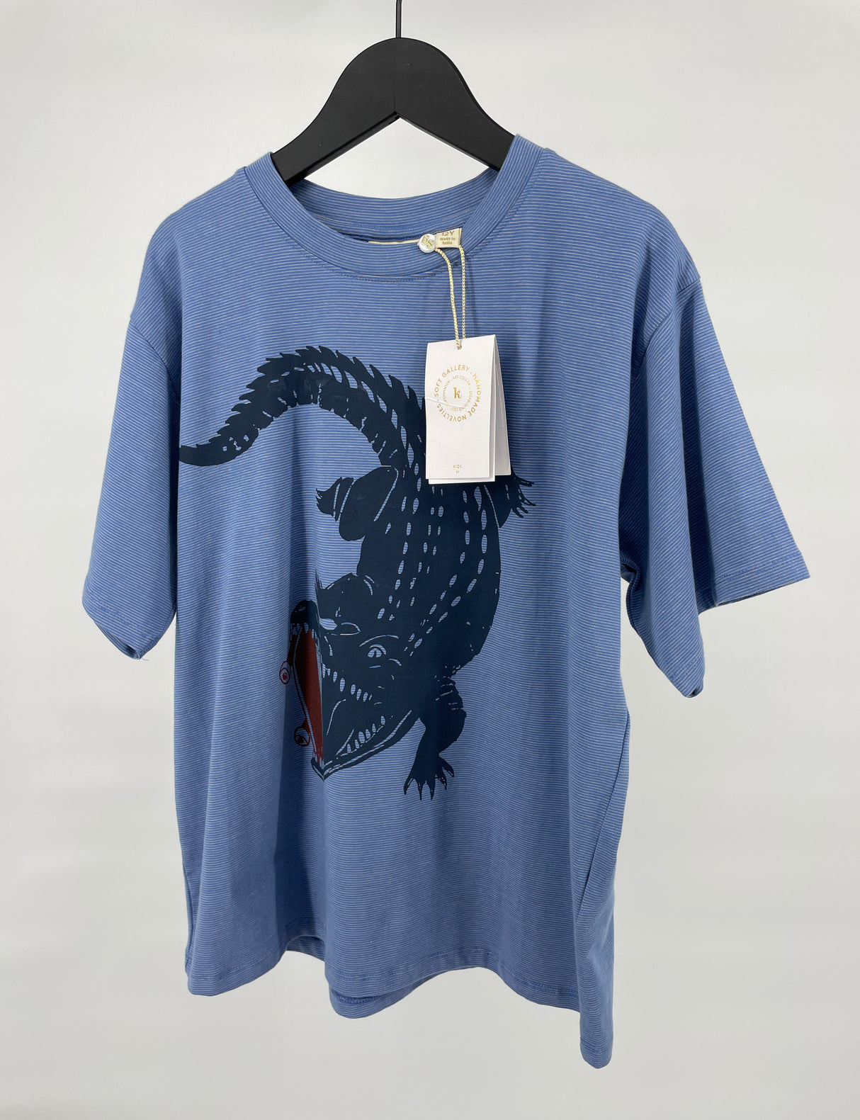 T-shirt Blauw Krokodil Skateboard