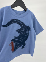 T-shirt Blauw Krokodil Skateboard