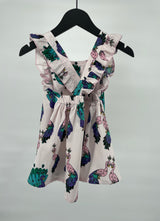 Jurk Roze Pauwen Maat 92 / 98