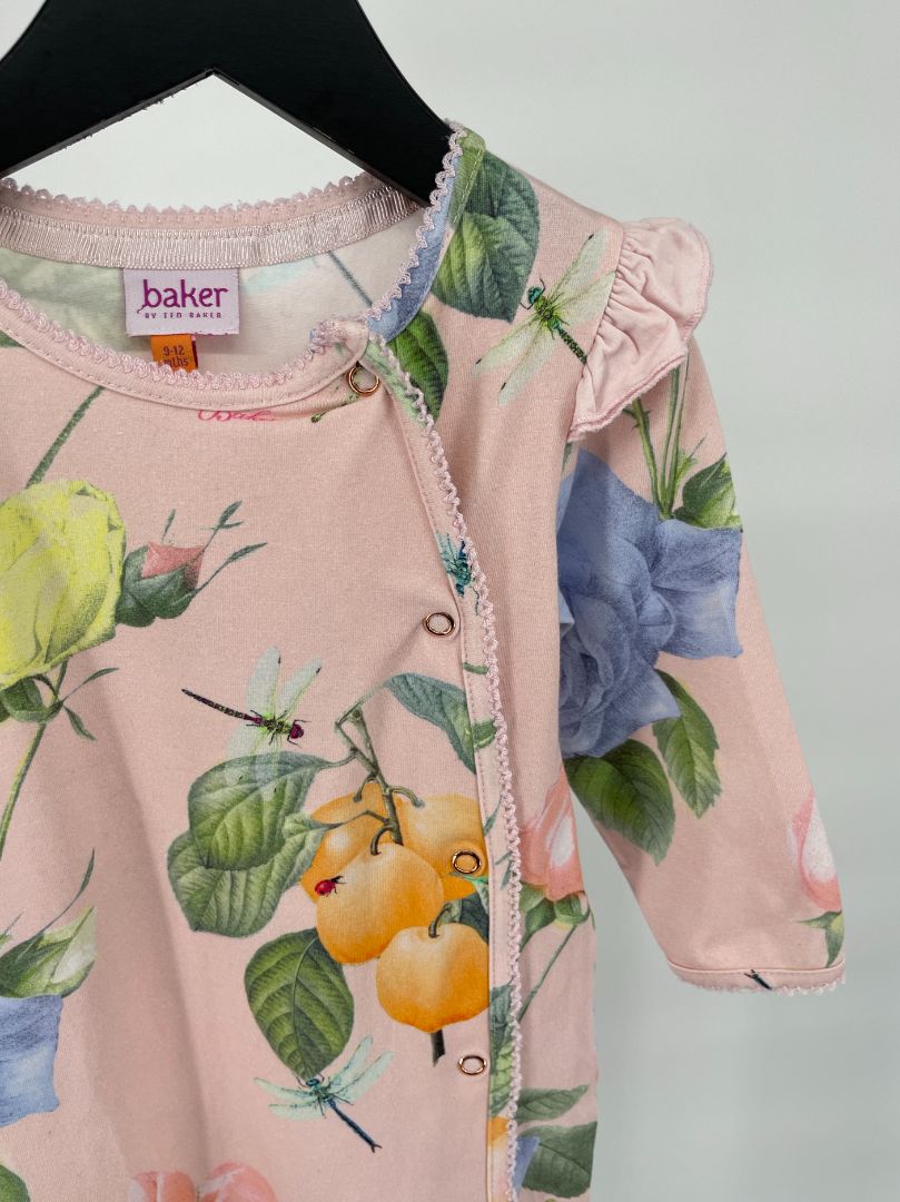 Pyjama Roze Bloemen Print Maat 80