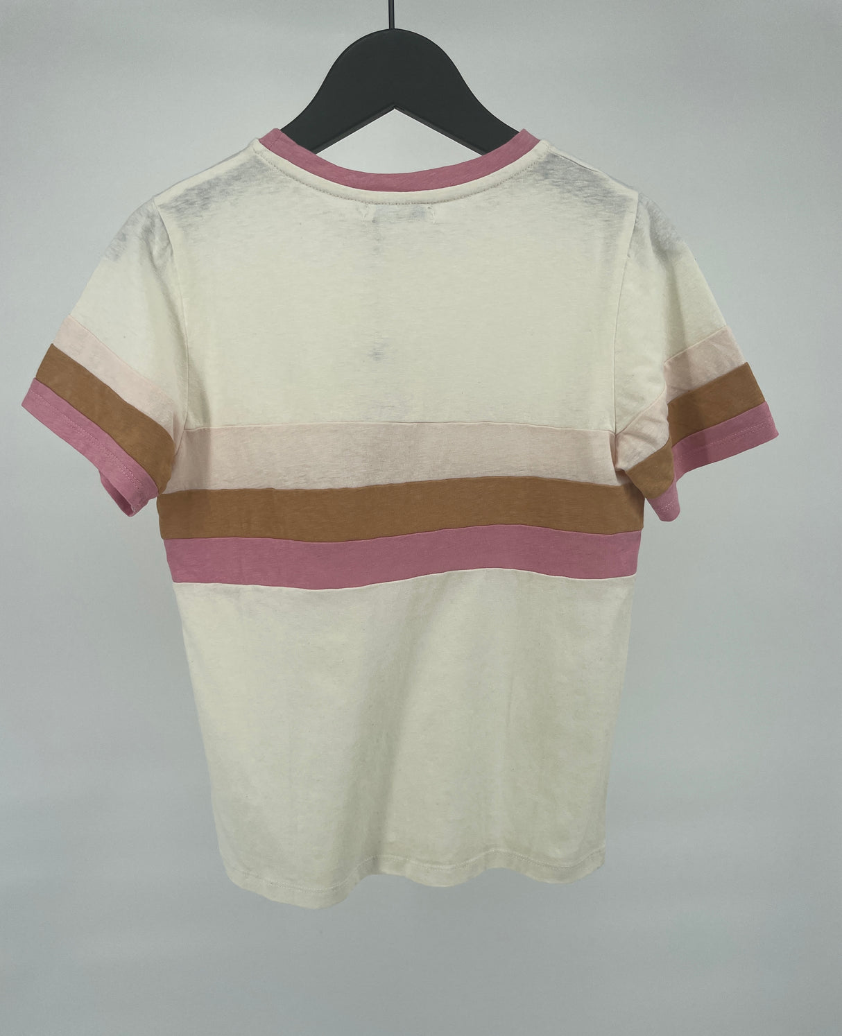 T-shirt Beige Roze Bruin Strepen Maat 128