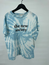 T-shirt Blauw Wit Tie Dye Maat 158 / 164