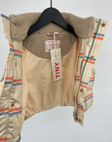 Winterjas Beige Geruit Maat 86