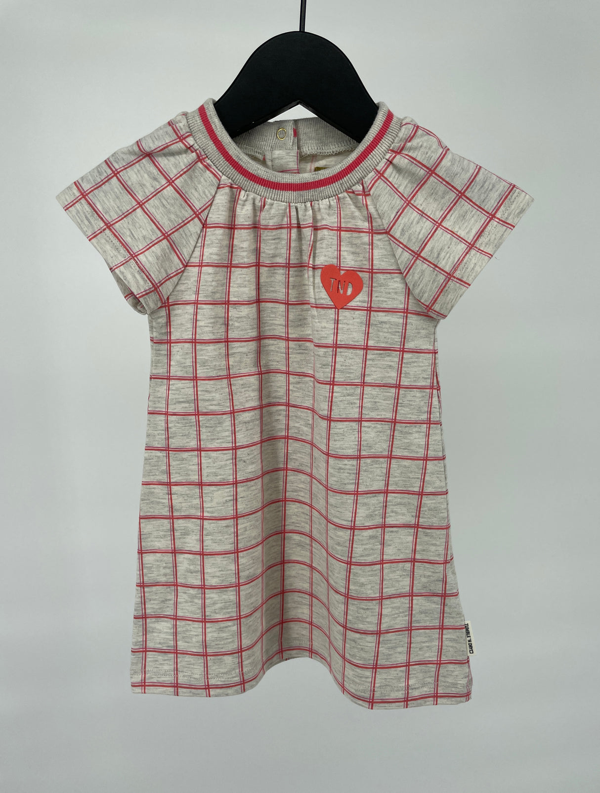 Jurkje Beige met Roze Ruit Maat 68