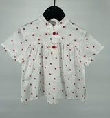 Top Korte Mouw Wit Lieveheersbeestjes Maat 80