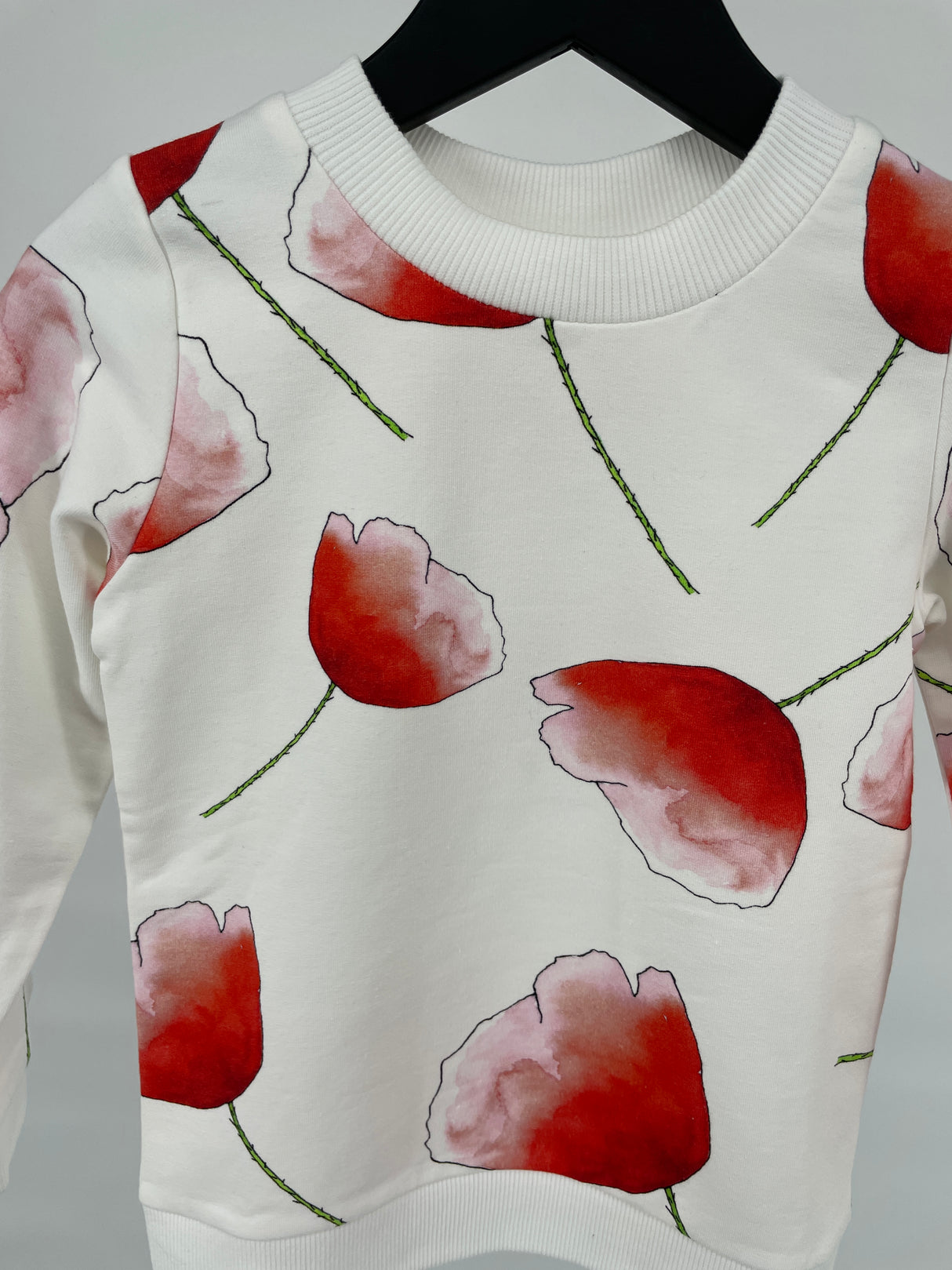 Trui Wit Klaproos Print