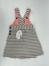 Jurk Beige Zwart Gestreept Kat Maat 116