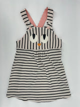 Jurk Beige Zwart Gestreept Kat Maat 116