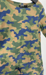 Jurk Lange Mouwen Groen Camouflage Maat 110