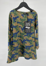 Jurk Lange Mouwen Groen Camouflage Maat 110