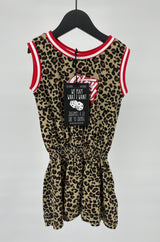Jurk Bruin Mouwloos Luipaard Print Stay Wild Maat 110