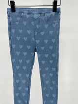 Broek Blauw Hartjes Print Maat 110