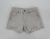 Korte Broek Denim Wit met Scheuren Maat 116