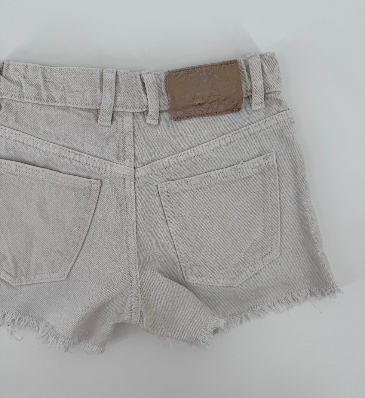 Korte Broek Denim Wit met Scheuren Maat 116