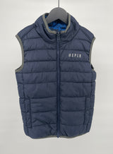 Bodywarmer Reversible Donkerblauw Blauw Spetters Maat 128